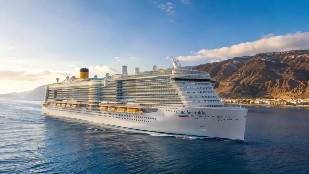 Costa Smeralda in navigazione nell'Atlantico per una crociera tra Isole Canarie e Marocco