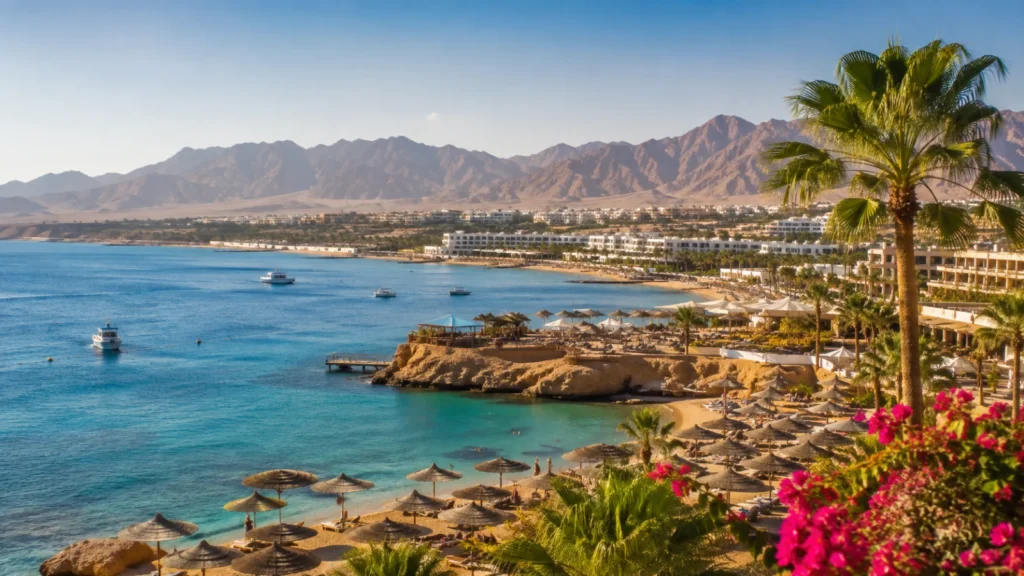 Sharm el Sheikh e Naama Bay tra il Mar Rosso e le montagne del Sinai